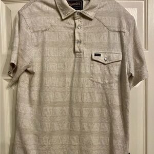 Howler Brothers Men's Beige Patterned Polo Shirt